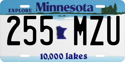 MN license plate 255MZU