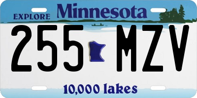 MN license plate 255MZV