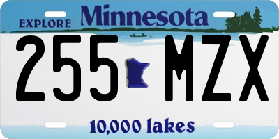 MN license plate 255MZX