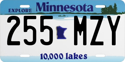 MN license plate 255MZY