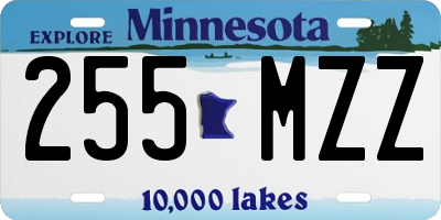 MN license plate 255MZZ