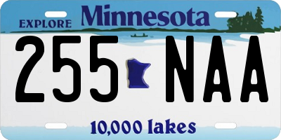 MN license plate 255NAA