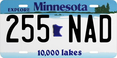 MN license plate 255NAD