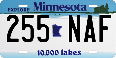 MN license plate 255NAF