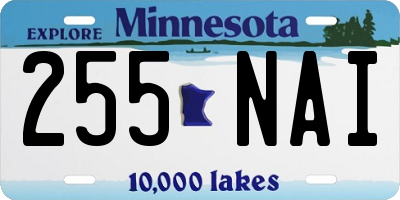 MN license plate 255NAI