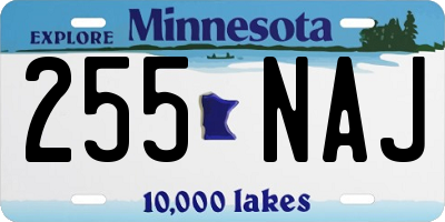 MN license plate 255NAJ
