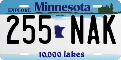 MN license plate 255NAK