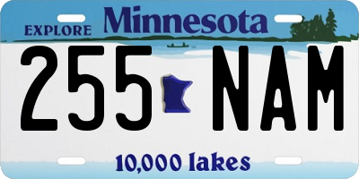 MN license plate 255NAM