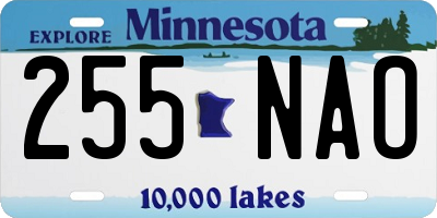 MN license plate 255NAO