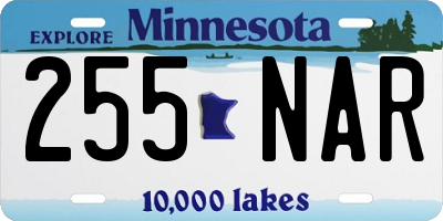 MN license plate 255NAR