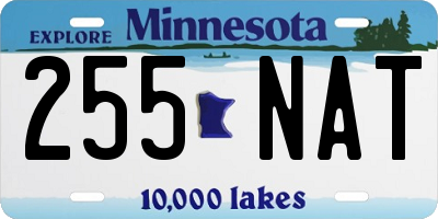 MN license plate 255NAT