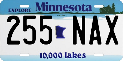 MN license plate 255NAX
