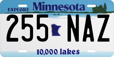 MN license plate 255NAZ