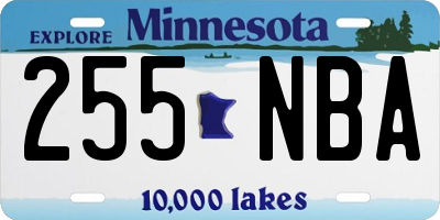 MN license plate 255NBA