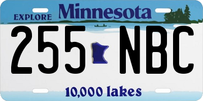MN license plate 255NBC