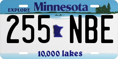 MN license plate 255NBE