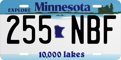 MN license plate 255NBF