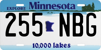 MN license plate 255NBG