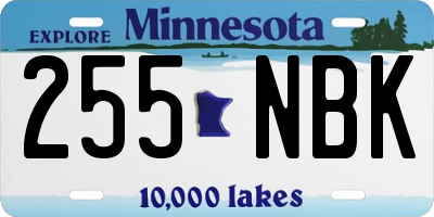 MN license plate 255NBK