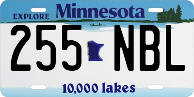 MN license plate 255NBL