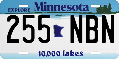 MN license plate 255NBN