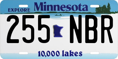 MN license plate 255NBR