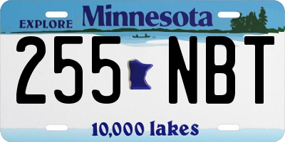 MN license plate 255NBT