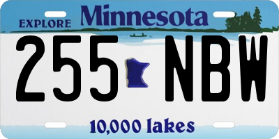 MN license plate 255NBW