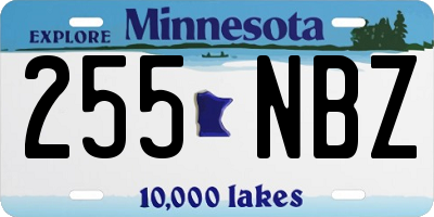 MN license plate 255NBZ