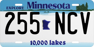 MN license plate 255NCV