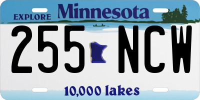 MN license plate 255NCW
