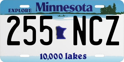 MN license plate 255NCZ