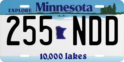 MN license plate 255NDD