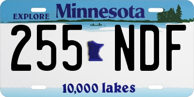 MN license plate 255NDF