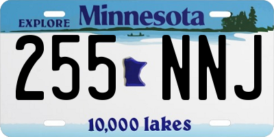 MN license plate 255NNJ