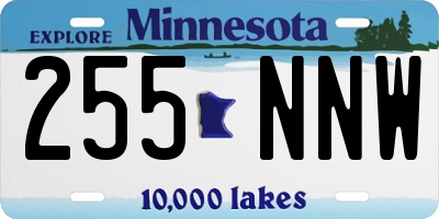 MN license plate 255NNW