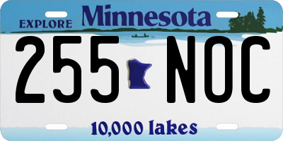 MN license plate 255NOC