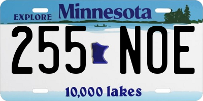 MN license plate 255NOE