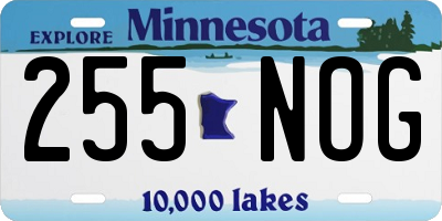 MN license plate 255NOG