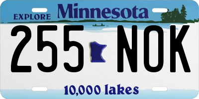 MN license plate 255NOK