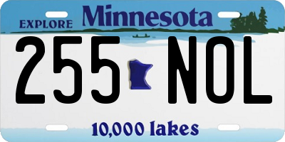 MN license plate 255NOL