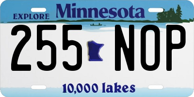 MN license plate 255NOP