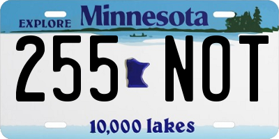 MN license plate 255NOT