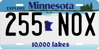 MN license plate 255NOX