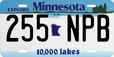 MN license plate 255NPB