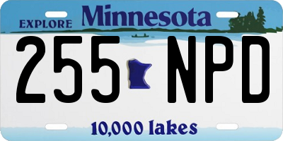 MN license plate 255NPD