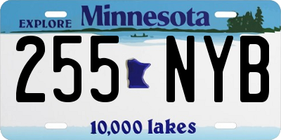 MN license plate 255NYB