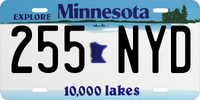 MN license plate 255NYD