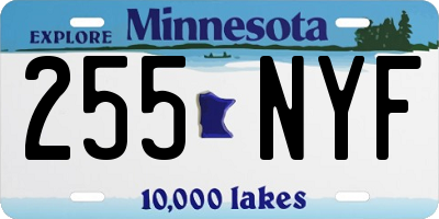 MN license plate 255NYF