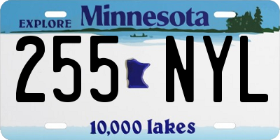 MN license plate 255NYL